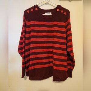 Liz Claiborne Women's Striped Red Sweater
